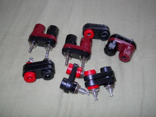 7) Dual Banana Jacks, Red &amp; Black, Solder Type, Used in Good Condition