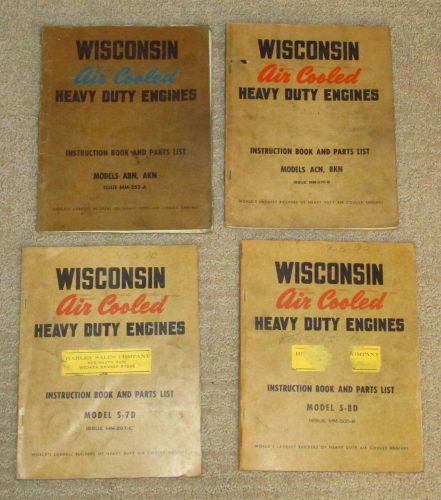 4 Wisconsin Engine Manuals Heavy Duty Air Cooled Engines