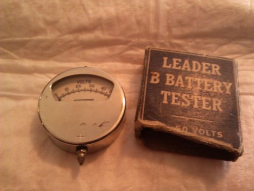 Antique Leader Pocket Voltmeter Leader B Battery Tester 0-50 Volts