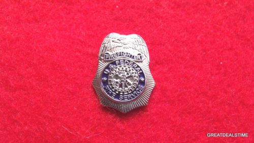 U.S. FEDERAL Fire SERVICE Dept Badge,Firefighter Mini Silver LAPEL PIN SHIELD