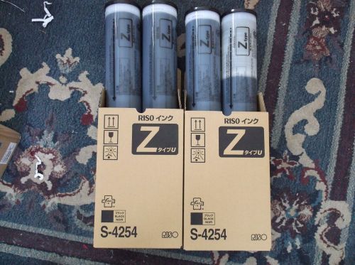 4 NEW Riso OEM S4254 BLACK INK EZ390 EZ590 MZ790 RZ220 RZ390 RZ590 Duplicator