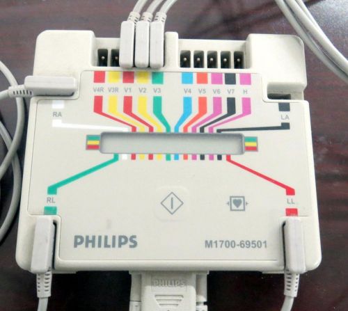 Philips xli pagewriter ecg ekg aquisition module 6 leadwires m1700-69501 for sale