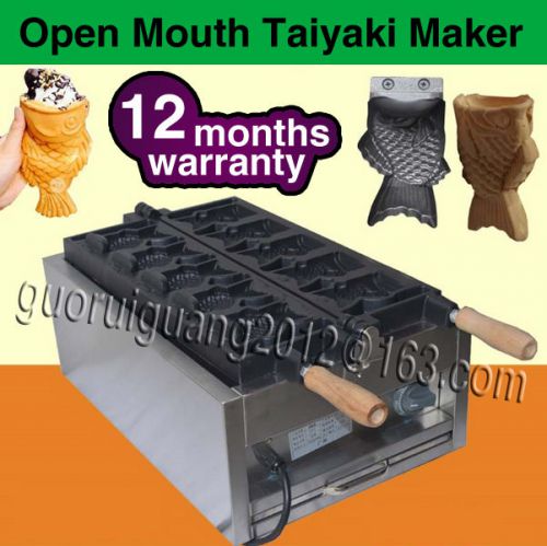 Free shipping one side waffle machine, japanses open mouth taiyaki maker machine for sale