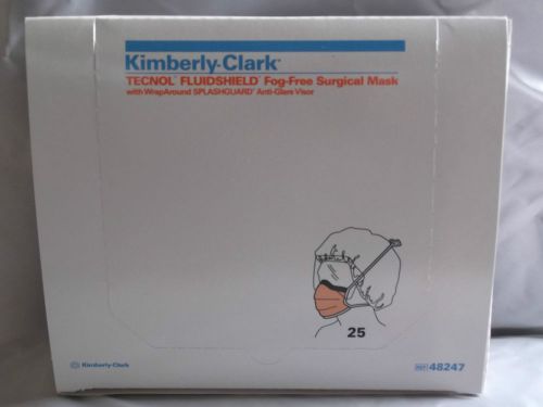 25 Kimberly Clark Tecnol Fluidshield Safety Mask Visor Dental Flu Blood Medical