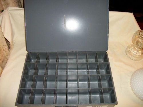 Durham parts storage bin cabinet 32 hole organizer metal with handle &amp; lid lot#3 for sale