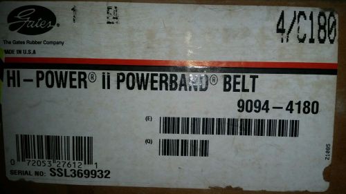 Gates 4/C180 Hi Power II Powerband Belt   9094-4180 new