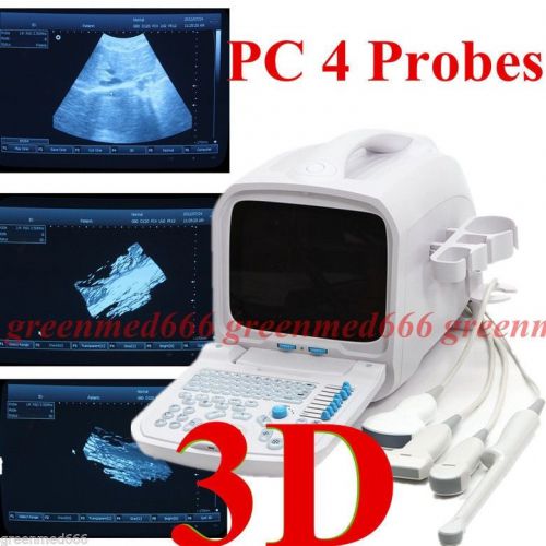 Pc digital ultrasound scanner +convex &amp;micro-convex&amp;linear &amp;transvaginal 4probes for sale