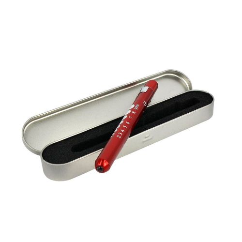 White Light Nurse Penlight with Pupil Gauge Case in Red