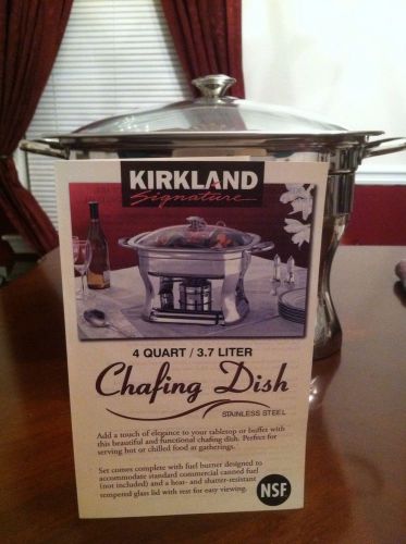 Kirkland Chafing Dish New 4Q/3.7 Liter Stainless Steel