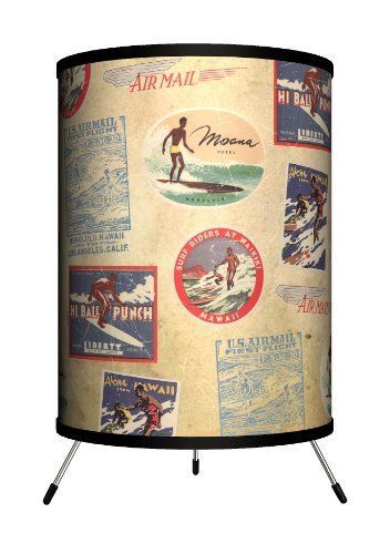 Lamp-In-A-Box TRI-SPO-SURST Sports - Surfing Stickers Tripod Lamp