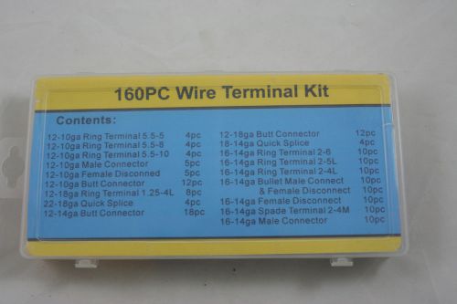 (Closeout) 160pc Terminal Set Wire Connector Kit Color Coded Crimping