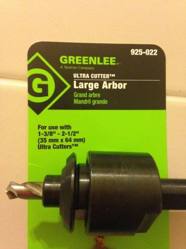 NEW GreenLee #925-022 Large Ultra cutter arbor