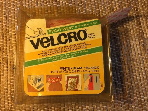 Velcro Sticky Back Hook and Loop Fastener Tape White 3/4 Inch X 15 FT