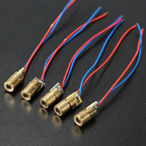100pcs dc 5v 5mw 650nm 6mm red copper head tube laser dot diode module for sale