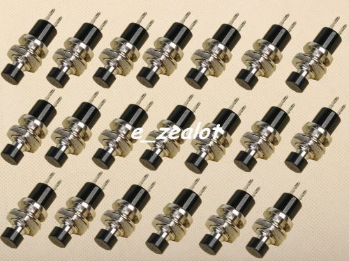 20pcs mini push button momentary n/o switch black color pbs-110 for sale