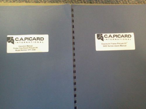 C.A. Picard Manuals - Plotter Film Punch PinLamPF/Exposure Frame PinLam EF