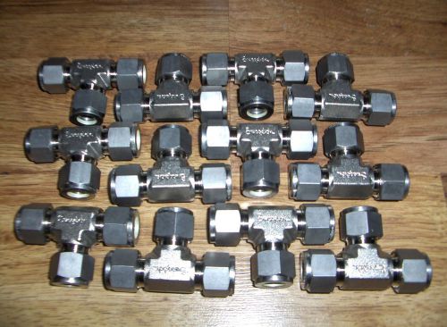 (12) NEW Swagelok Stainless Steel Union Tee Tube Fittings SS-810-3