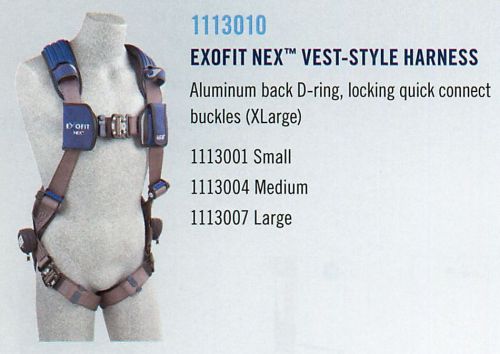 Exofit nex vest style safety harness 1113013 size xx-large xl dbi sala for sale