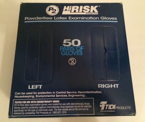 TIDI P2 HiRisk Powder Free Powder Free Latex Exam Gloves 50 Pairs Medium NEW
