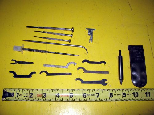 Lot of small spanner wrenches, combo micro center and edge finder, scribes, more for sale