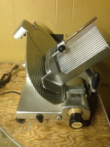Italian made Intedge commercial meat slicer with a 10  1/2  inch blade
