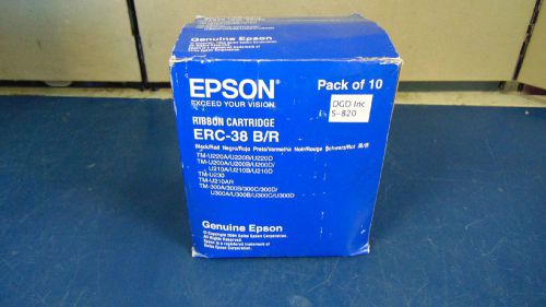 Epson Pack of 10 ERC-38 B/R Ribbon Cartridge &#034;NEW IN BOX&#034; S820