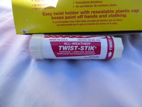 1 case qty of 72 twist-stik red livestock all-weather nontoxic paint markers for sale