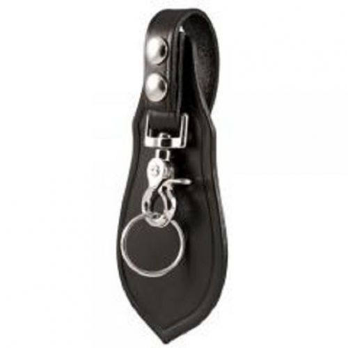 Boston leather 5446-1-n black nickel double snap deluxe swivel key loop w/ flap for sale