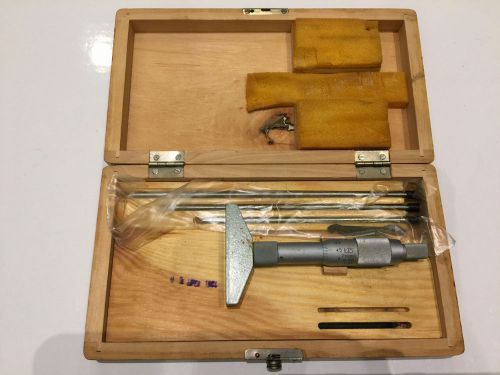 Vis poland depth micrometer 0-100mm  2.5&#034; base machinist mic gauge gage tool for sale
