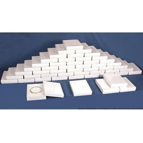 50 White Cotton Jewelry Gift Boxes 5 3/8&#034;