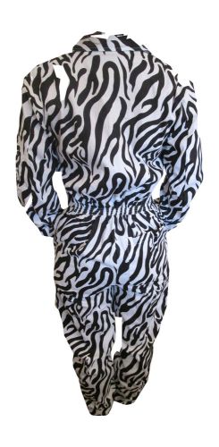 Ladies zebra print boilersuit animal print zebra boiler suit coveralls size 10 s for sale