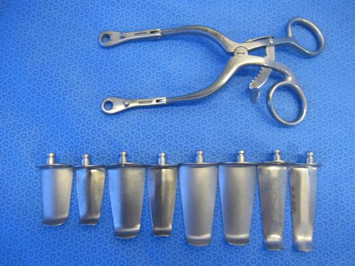 Codman Cervical Spine Retractor set, Small, w/ Retractor Frame and 8 Blades