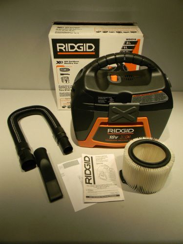 Ridgid x4 18-volt cordless wet/dry vacuum wd0318 shop vac nib lithium for sale