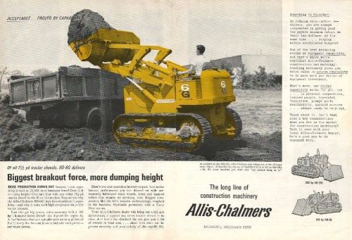 1964 Allis-Chalmers HD-6G tractor shovel ad, nice color centerspread