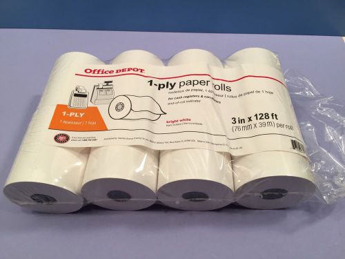 Office Depot Brand 1-Ply Paper Rolls 3In. X 128Ft. White pack of 8 Open item