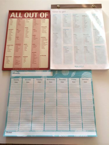 Lot of 2 Magnetic Shopping Grocery Lists &amp; 1 Weekly Planner