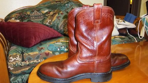 ARIAT Dark Brown Leather Wrk Boots, Men, 11D, Pull On