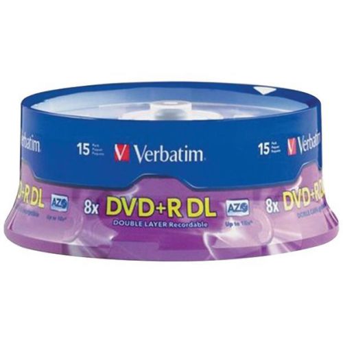 NEW Verbatim 95484 DVD+R DL 8.5GB 8X Branded 15pk