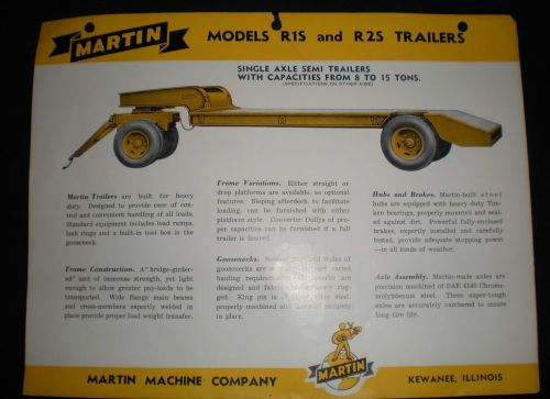 1948 Martin Trailer Brochure Models R1S and R2S