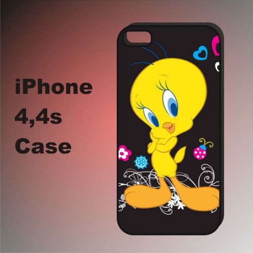 Tweety Bird Cute Funny Cartoon New Custom Black Cover iPhone 4 4s Case
