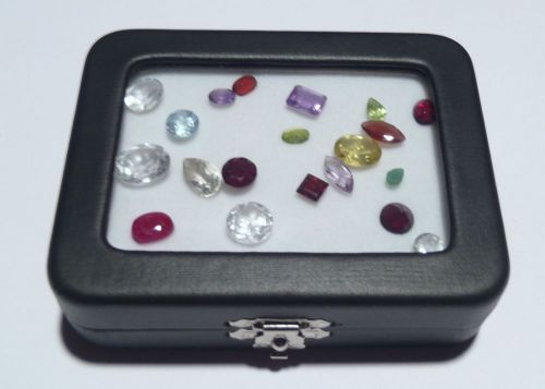 GLASS TOP GEM BOX -3.5x2.33&#034; - Storage/Display gold nugget,gemstone,coin,mineral