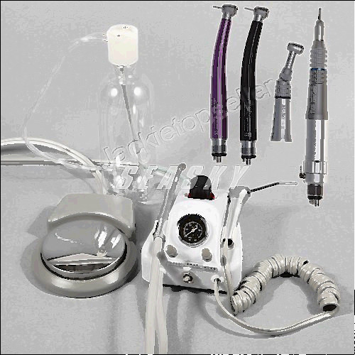 380 f to c for sale, Dental portable turbine unit + push type contra angle kit + high speed handpiece