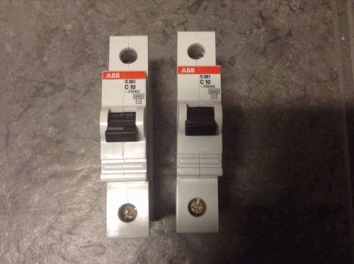Lot Of 2 ABB S281-C 10.Circuit Breaker 10 amp 277vac 1Pole Mini Industrial