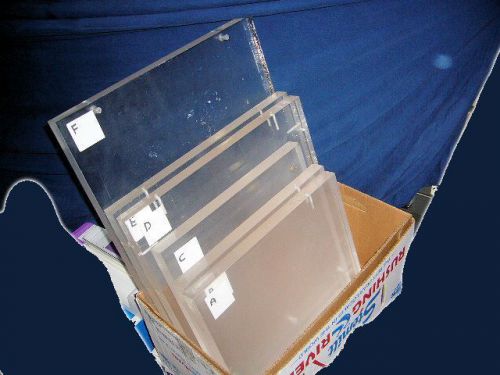 Acrylic bulletproof plexiglass, 6 pieces, 1-3/16, 3cm thickness, some haze, used for sale