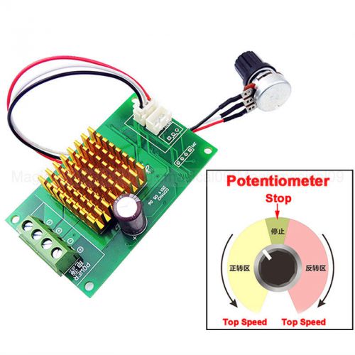 DC 12-30V 6A Motor Speed Controller Normal-Stop-Reverse Switch PWM