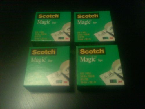4 new scotch magic tape refill jumbo rolls 3/4 x 1500 inch
