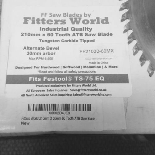 Festool saw blade for a ts 75 track saw (ff21030-60mx) for sale