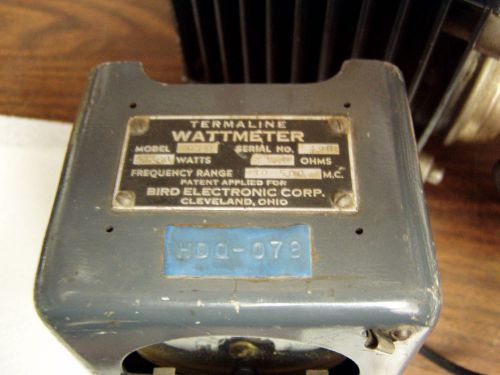 BIRD Wattmeter model 612 N connec 20-80 watt  51.5 ohm 30-500 mega cycle CLASSIC