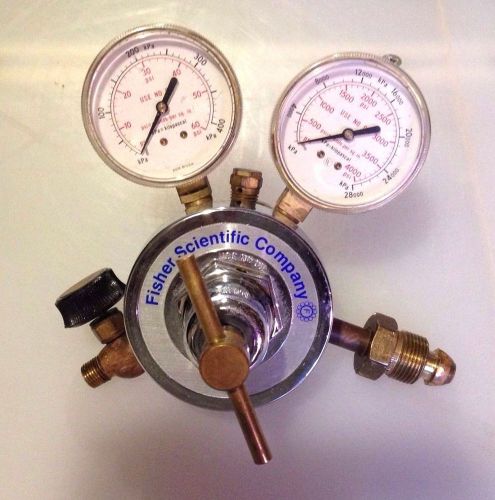 Fisher scientific fs-50, 50 psi, 2-stage brass pressure regulator, cga 580 for sale