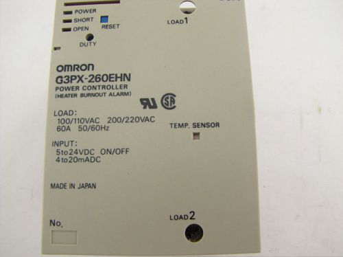 OMRON G3PX-260EHN, POWER CONTROLLER ,HEATER BURNOUT ALARM  100/110VAC 200/220VAC